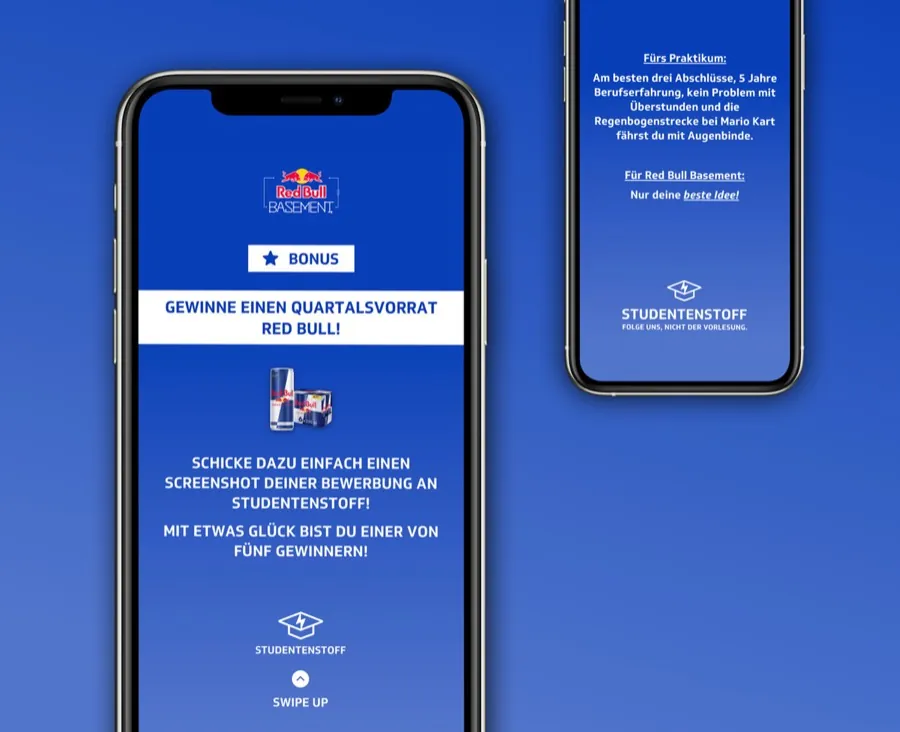 Awareness-Kampagne zum Red Bull Basement für Studierende auf Studentenstoff